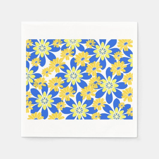 怠け者のデイジーナプキンズ12 スタンダードカクテルナプキン (正面)
