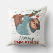 怠け者のナマケモノのクリスマス クッション (正面)