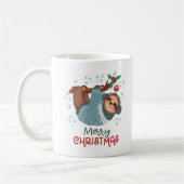 怠け者のナマケモノのクリスマス コーヒーマグカップ (左)