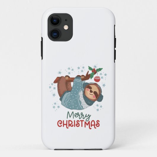 怠け者のナマケモノのクリスマス Case-Mate iPhoneケース (裏面)