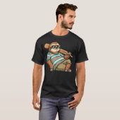 怠け者のナマケモノ野球選手 夏の気分 Tシャツ (正面フル)