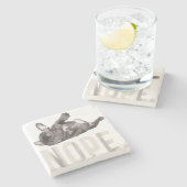 怠け者のブルドフランスのッグ好きの贈り物 ストーンコースター (横)