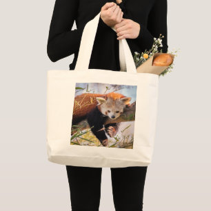 怠け者のレッサーパンダ ラージトートバッグ
