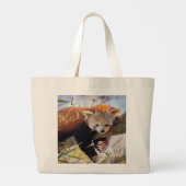 怠け者のレッサーパンダ ラージトートバッグ (裏面)