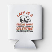 怠け者は可愛いパンダの眠おもしろいる強い言葉である 缶クーラー (裏面)