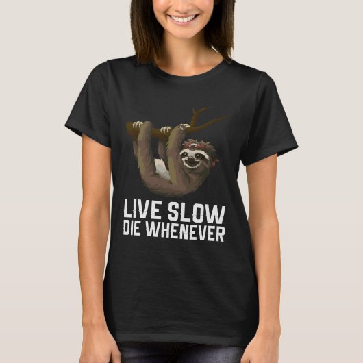 怠け者は必ずゆっくり死ぬ Tシャツ (正面)