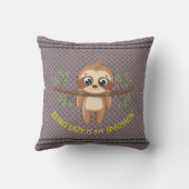 怠け者は私の専門だ |かわいいナマケモノテンプレート クッション (裏面)