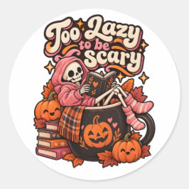 怠け者スケルトンのハロウィン ラウンドシール