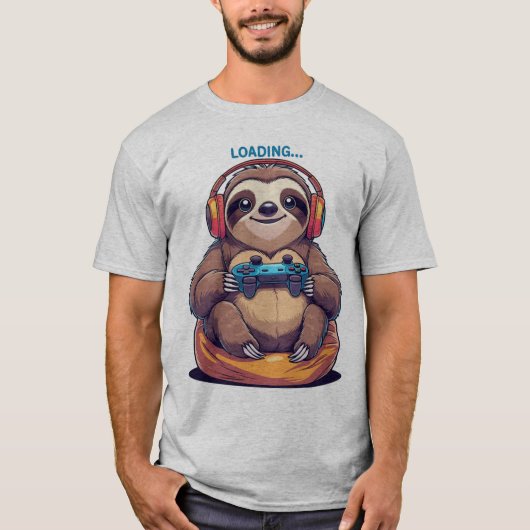 怠け者スローザーゲーマー Tシャツ (正面)