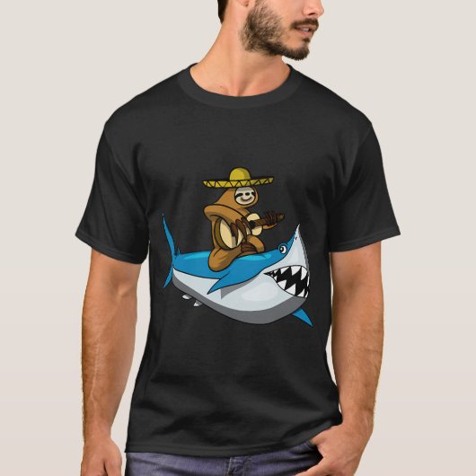 怠け者スロースシャークに乗る Tシャツ (正面)