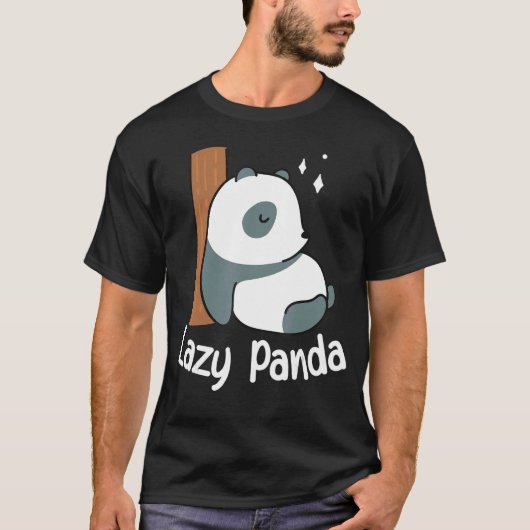 怠け者パンダ竹かわいいパンダクマ動物 Tシャツ (正面)