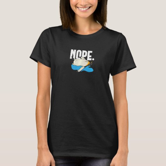 怠け者ペンギン動物 Tシャツ (正面)
