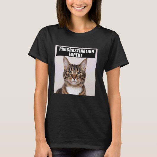 怠け者猫ジョーク Tシャツ (正面)