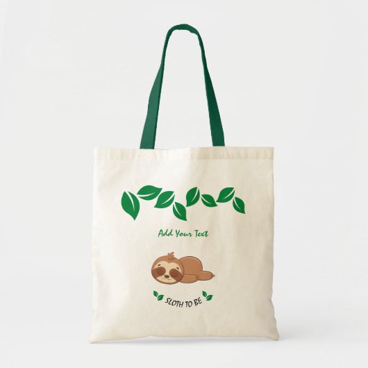 怠け者 |スロスおもしろいボタニカル葉のカスタム トートバッグ (正面)