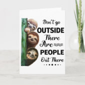 怠け者 外に出るな 外に人がいる カード (正面)