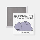 怠惰おもしろいなヒッポ私は全世界を征服する マグネット (正面/裏面)