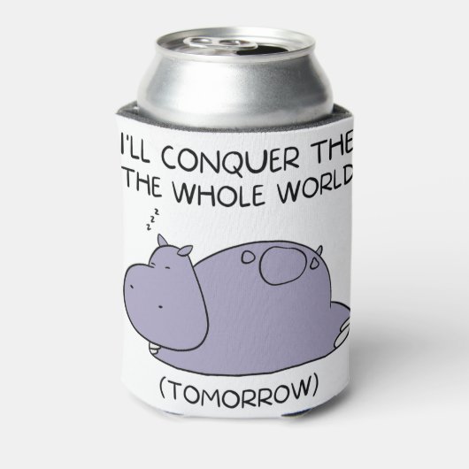怠惰おもしろいなヒッポ私は全世界を征服する 缶クーラー (缶裏面)