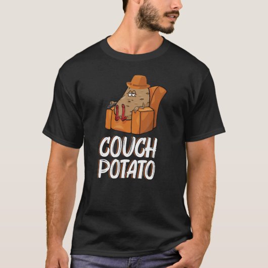 怠惰おもしろいな日のソファ Tシャツ (正面)