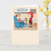 怠惰おもしろいな男が猫に誕生日 カード (黄色い花)