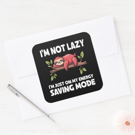 怠惰おもしろいスロスエネル救ギーのモード スクエアシール (封筒)