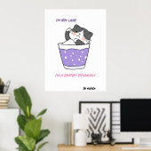 怠惰おもしろい猫皮肉ユーモアミームカスタム文字 ポスター (ホームオフィス)