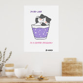 怠惰おもしろい猫皮肉ユーモアミームカスタム文字 ポスター (キッチン)