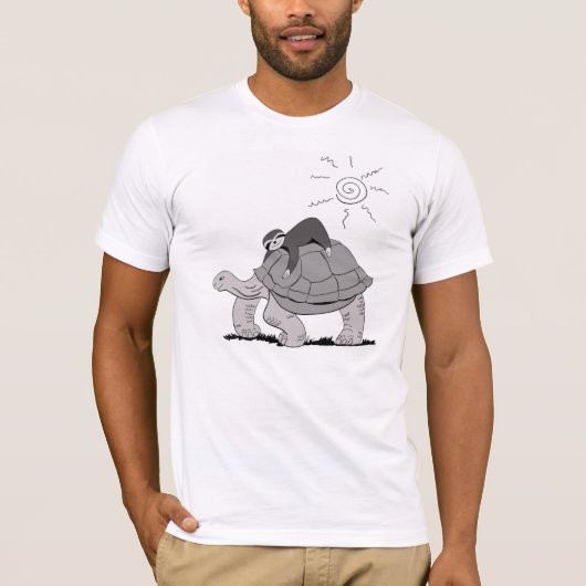 怠惰およびカメのティー Tシャツ (正面)