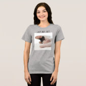 怠惰だが可愛い子猫フォト猫好きユーモアおもしろい トライブレンドTシャツ (正面全面)