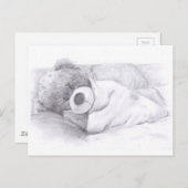 怠惰で眠いテディベア ポストカード (正面/裏面)