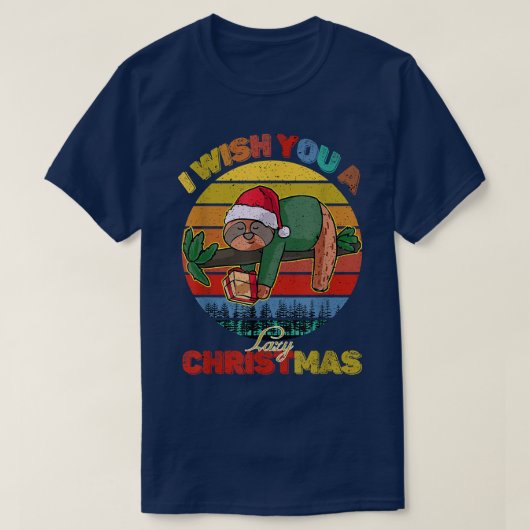怠惰なクリスマスの怠けおもしろいメリークリスマス Tシャツ (デザイン正面)