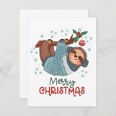 怠惰なスロスクリスマスカード サンキューカード (正面/裏面)