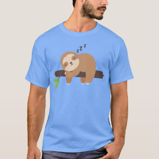 怠惰なナマケモノの眠そうな動物ファミリー Tシャツ