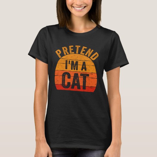 怠惰なハロウィンコスチューム 私は猫です Tシャツ (正面)