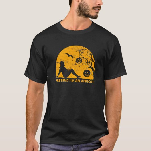 怠惰なハロウィーンの衣装シャツはアプリコットを装う Tシャツ (正面)