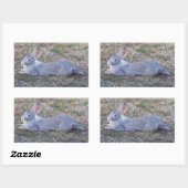 怠惰なバニーステッカー 長方形シール (シート)