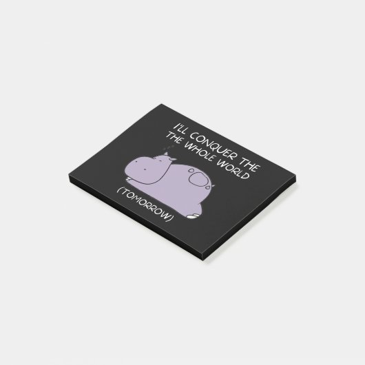 怠惰なヒッポ私は明日、世界を征服する ポストイット (アングル)