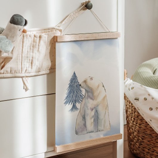 怠惰な冬のホッキョクグマ北極子供部屋ウォールデコール 吊り下げ型タペストリー