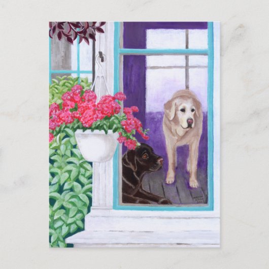 怠惰な午後のラブラドール絵画ズ ポストカード (正面)