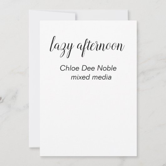 怠惰な午後 カード (裏面)