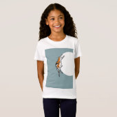 怠惰な太った三色のおもしろい猫 Tシャツ (正面フル)