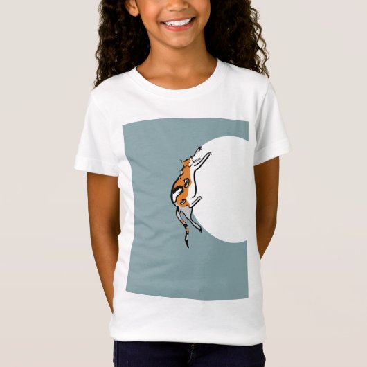 怠惰な太った三色のおもしろい猫 Tシャツ (正面)