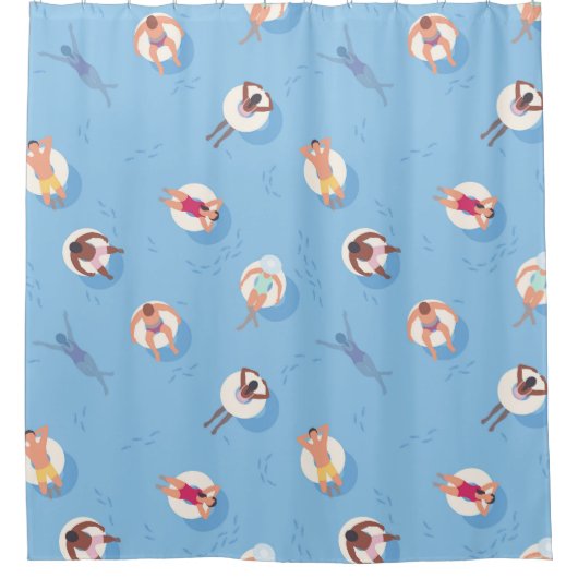 怠惰な川に浮かぶ シャワーカーテン (正面)