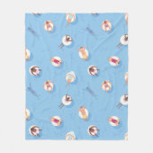 怠惰な川に浮かぶ フリースブランケット (正面)