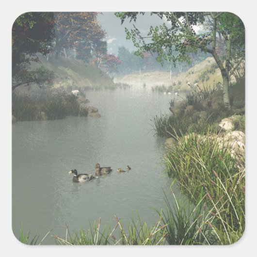 怠惰な川 スクエアシール (正面)