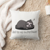 怠惰な怠け者 – 睡眠は私の超能力のおもしろい引用文 クッション (ブランケット)