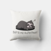 怠惰な怠け者 – 睡眠は私の超能力のおもしろい引用文 クッション (裏面)