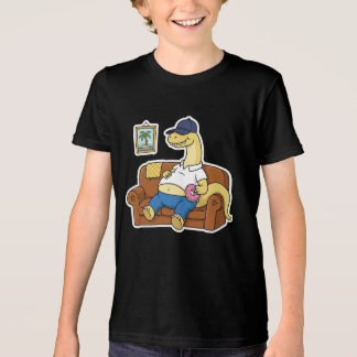 怠惰な恐竜カウチポテトドーナツリラックス漫画 トライブレンドTシャツ