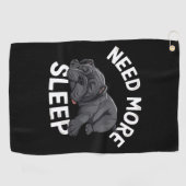 怠惰な日のために睡眠のブルドッグなユーモアが必要 ゴルフタオル (横)