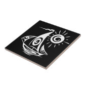 怠惰な日の帆走 ホワイト タイル (側面)