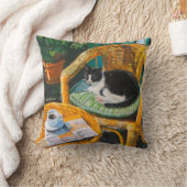 怠惰な日曜日の朝 | コージーキャット&コーヒ絵を描ーズ クッション (ブランケット)